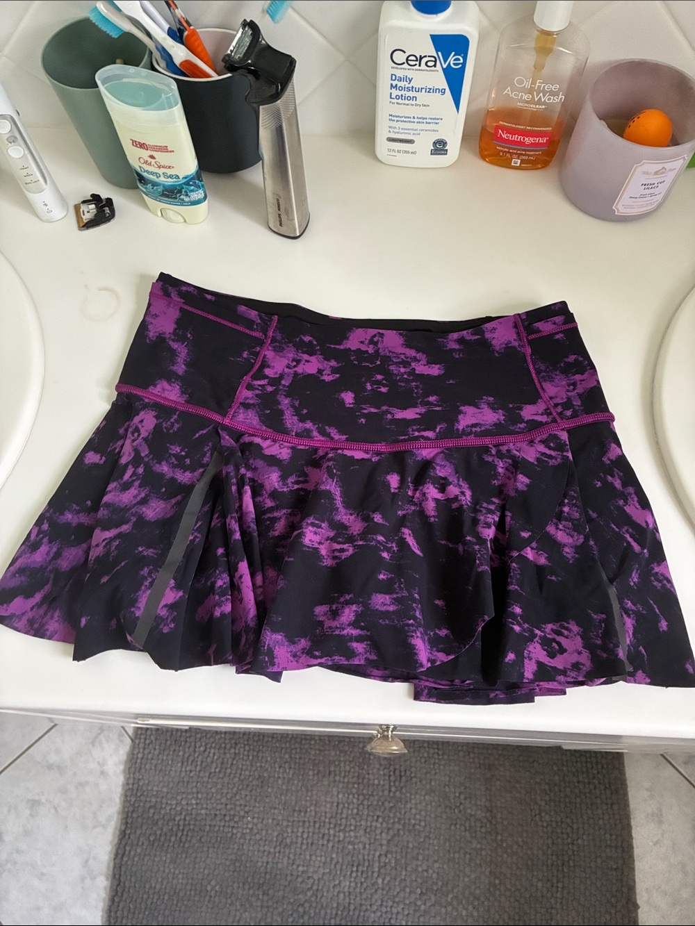lululemon athletica Black and Purple Tie-Dye Skater Skirt